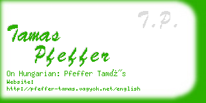 tamas pfeffer business card